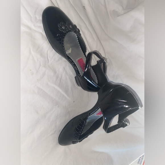 Shoes Black Patent Leather Rachel Buckle Sparkle Glitter Daisies Girls 1 - Picture 7 of 10